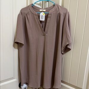 Entro Dusty Pink V-Neck Blouse